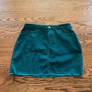Green corduroy skirt- Cottage Core- French- Academia